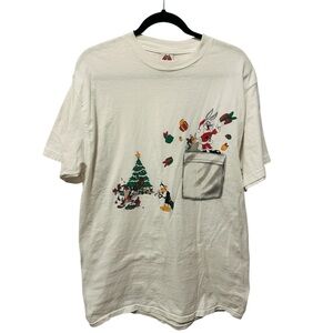 Vintage Looney Tunes Christmas T-Shirt 90s Shirt Bugs Bunny & Tasmania Devil